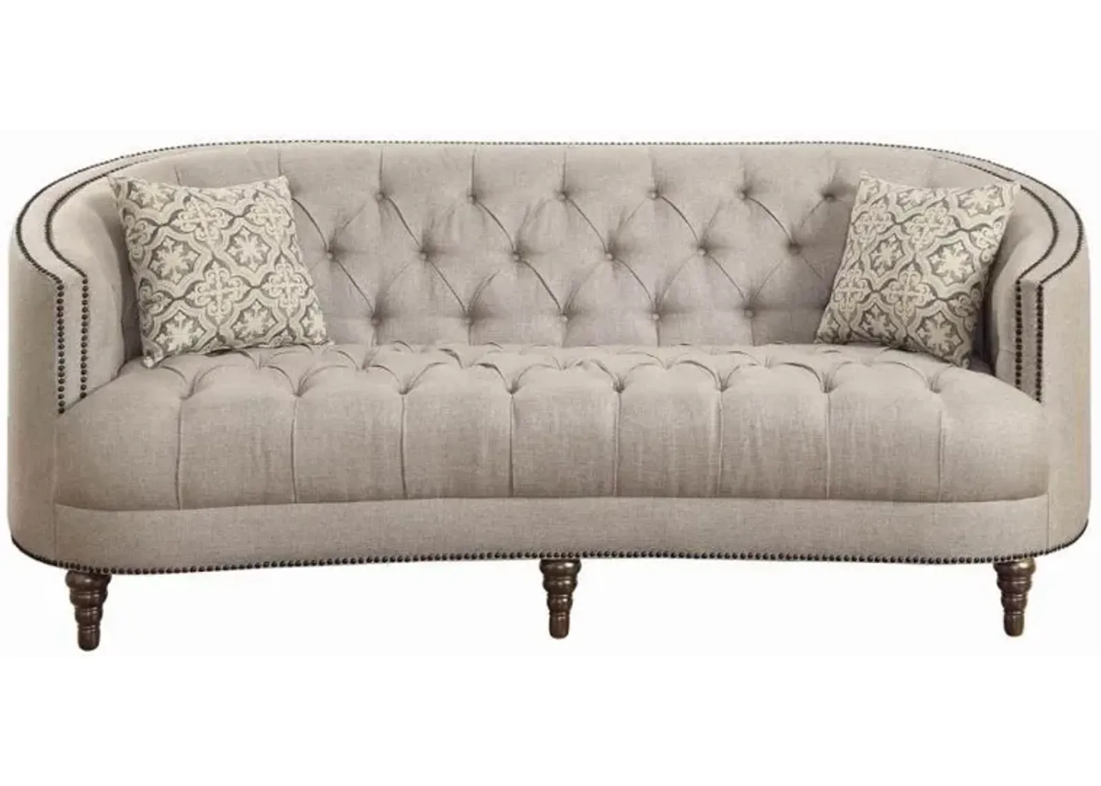 Coaster Avonlea Upholstered Sloped Arm Sofa Grey Fabric