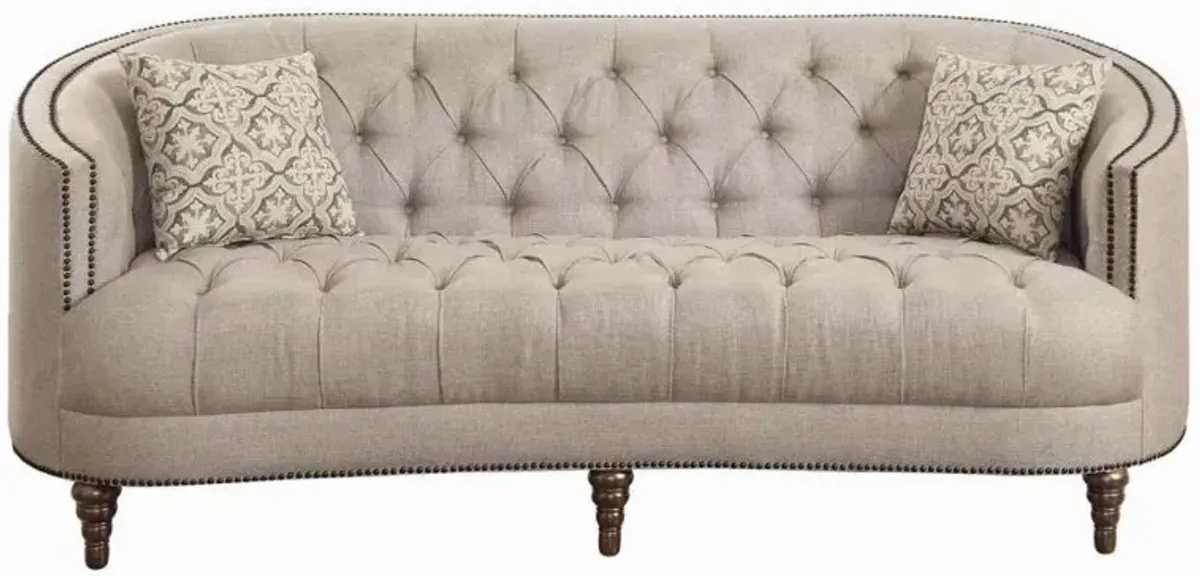 Coaster Avonlea Upholstered Sloped Arm Sofa Grey Fabric