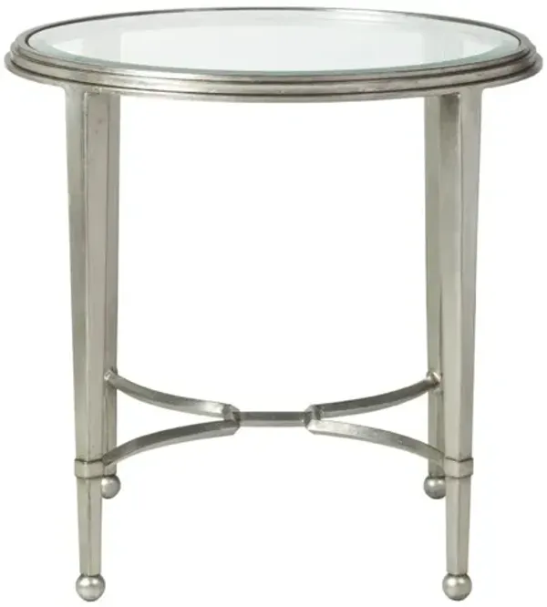 Artistica Home by Lexington Metal Designs Sangiovese 26 Inch Round Metal End Table Silver Leaf