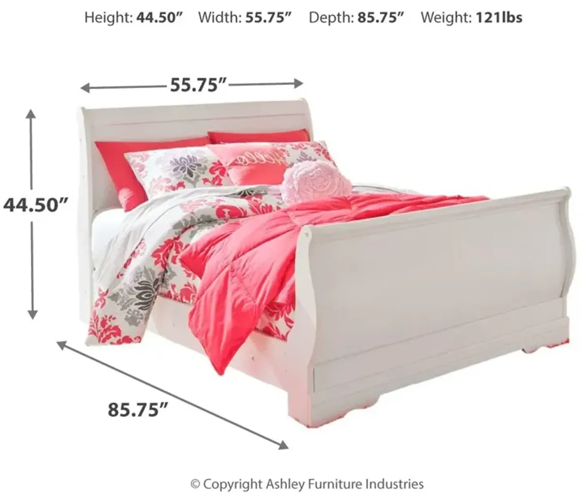 Ashley Anarasia White Full Sleigh Bed