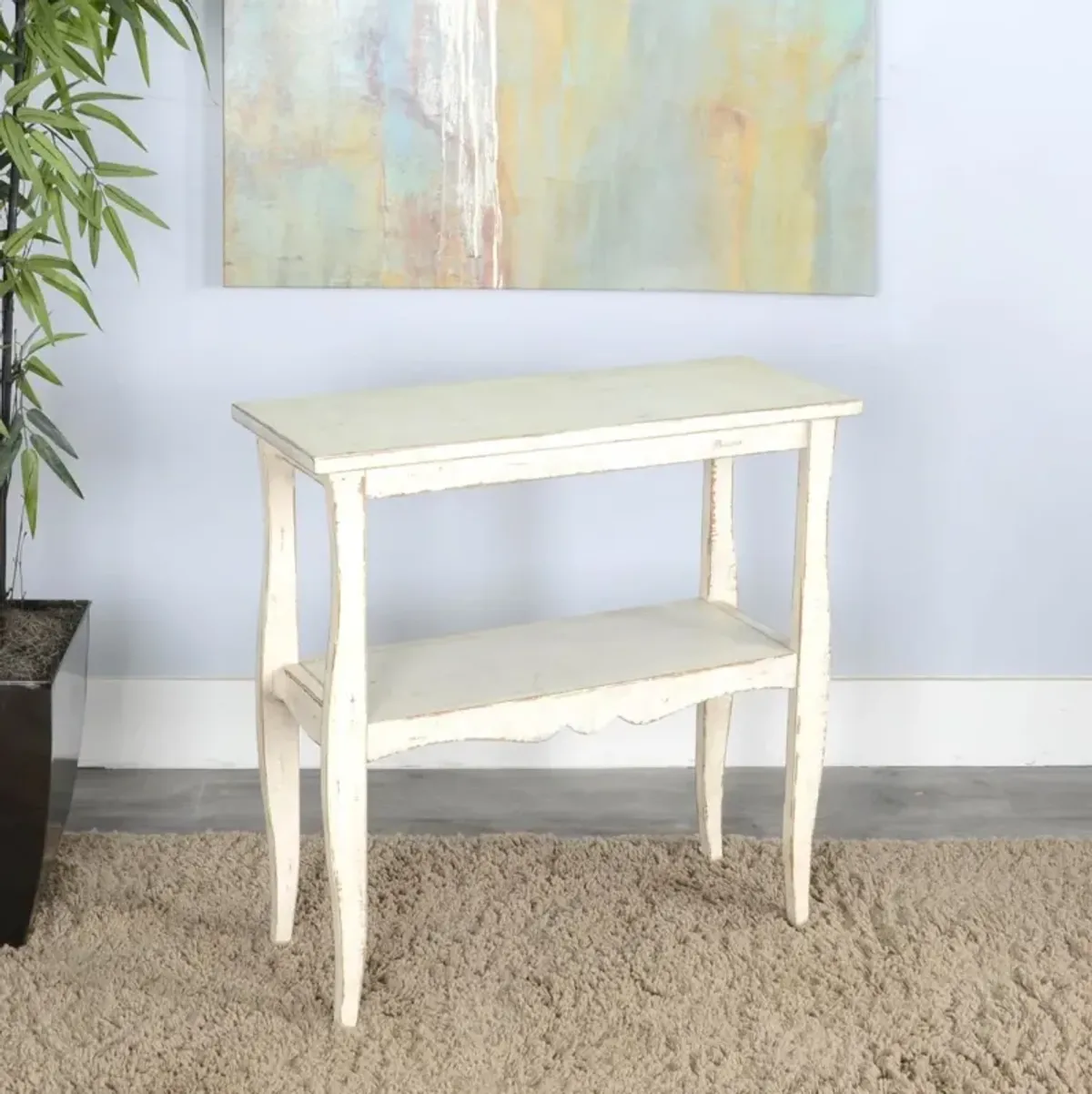 Sunny Designs Marina White Sand 28 Inch Side Table