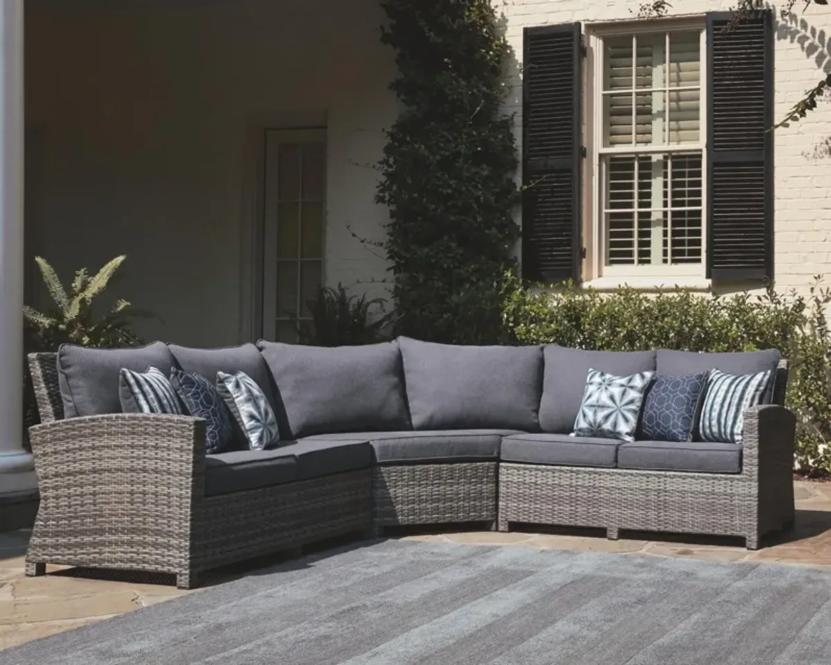 Ashley Salem Beach 3-Piece Outdoor Sectional Gray Signature Design