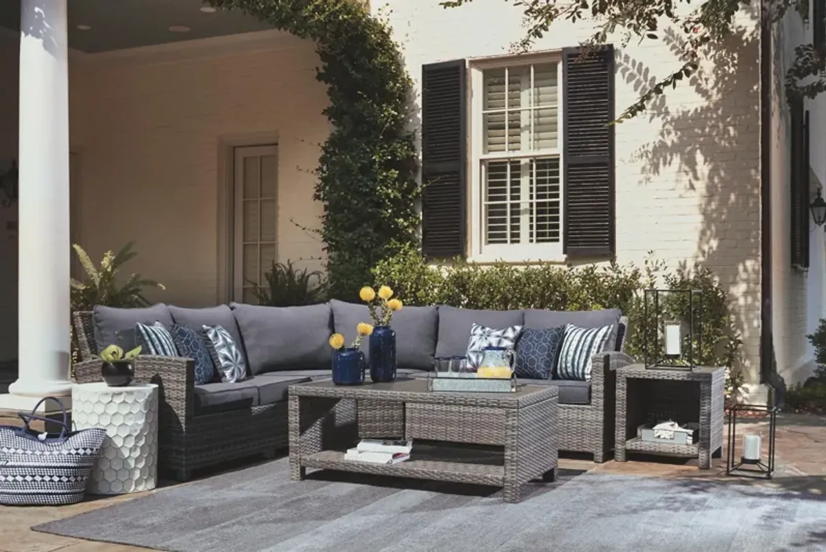 Ashley Salem Beach 3-Piece Outdoor Sectional Gray Signature Design