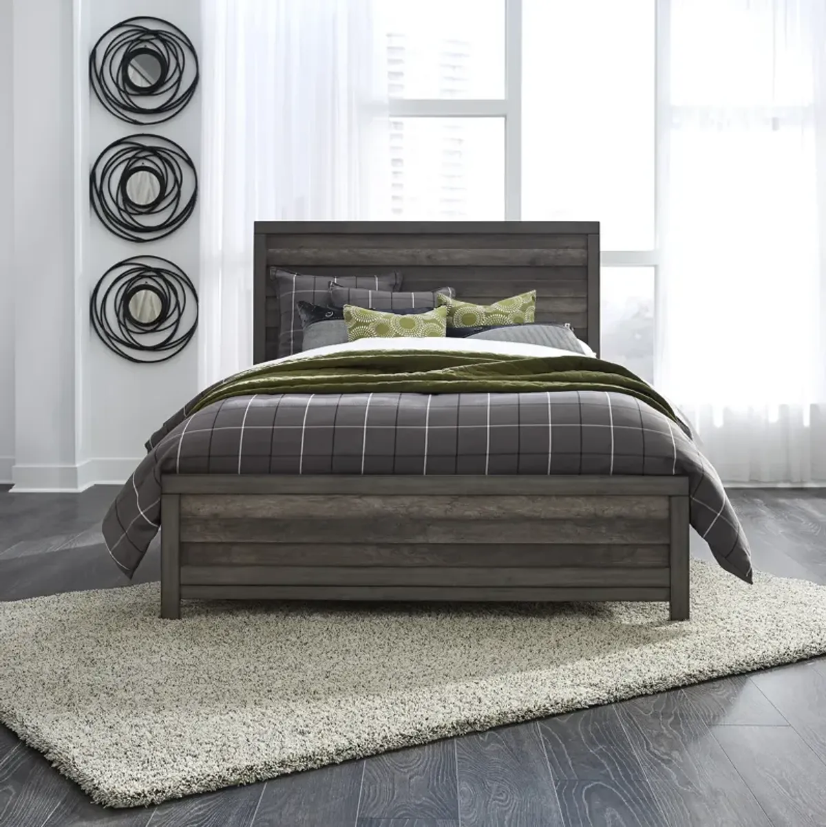 Liberty Furniture Complete King Bedroom Set Panel Bed, Dresser, Mirror & Nightstand Tanners Creek