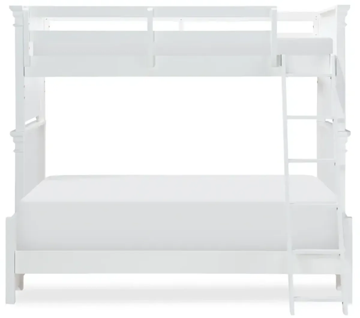 Kids/Teens Canterbury White Complete Twin Over Full Bunk Bed