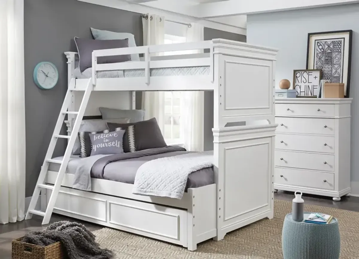 Legacy Classic Kids/Teens Canterbury White Complete Twin Over Full Bunk Bed