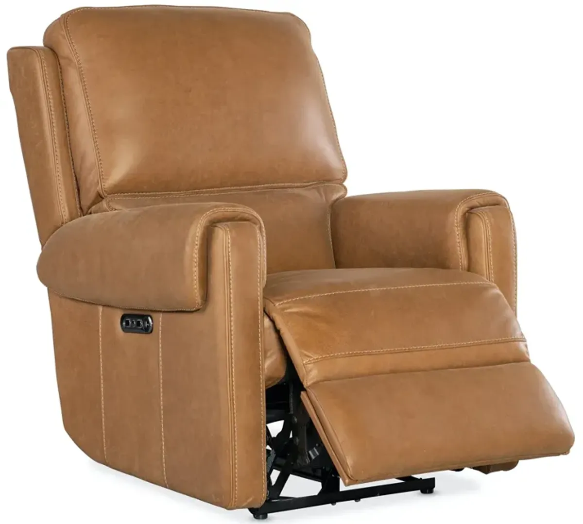 Hooker Furniture Somers Denver Coffee Leather Power Recliner with Power Headrest