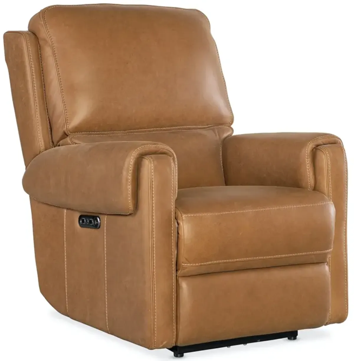 Hooker Furniture Somers Denver Coffee Leather Power Recliner with Power Headrest