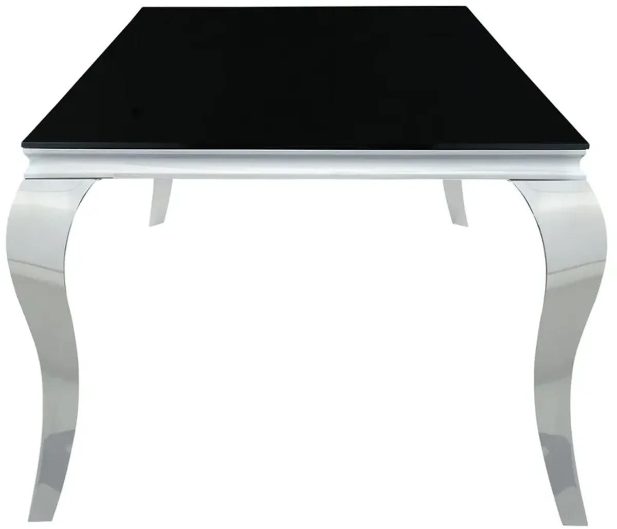 Coaster Carone Rectangular 61 Inch Glass Top Dining Table Black