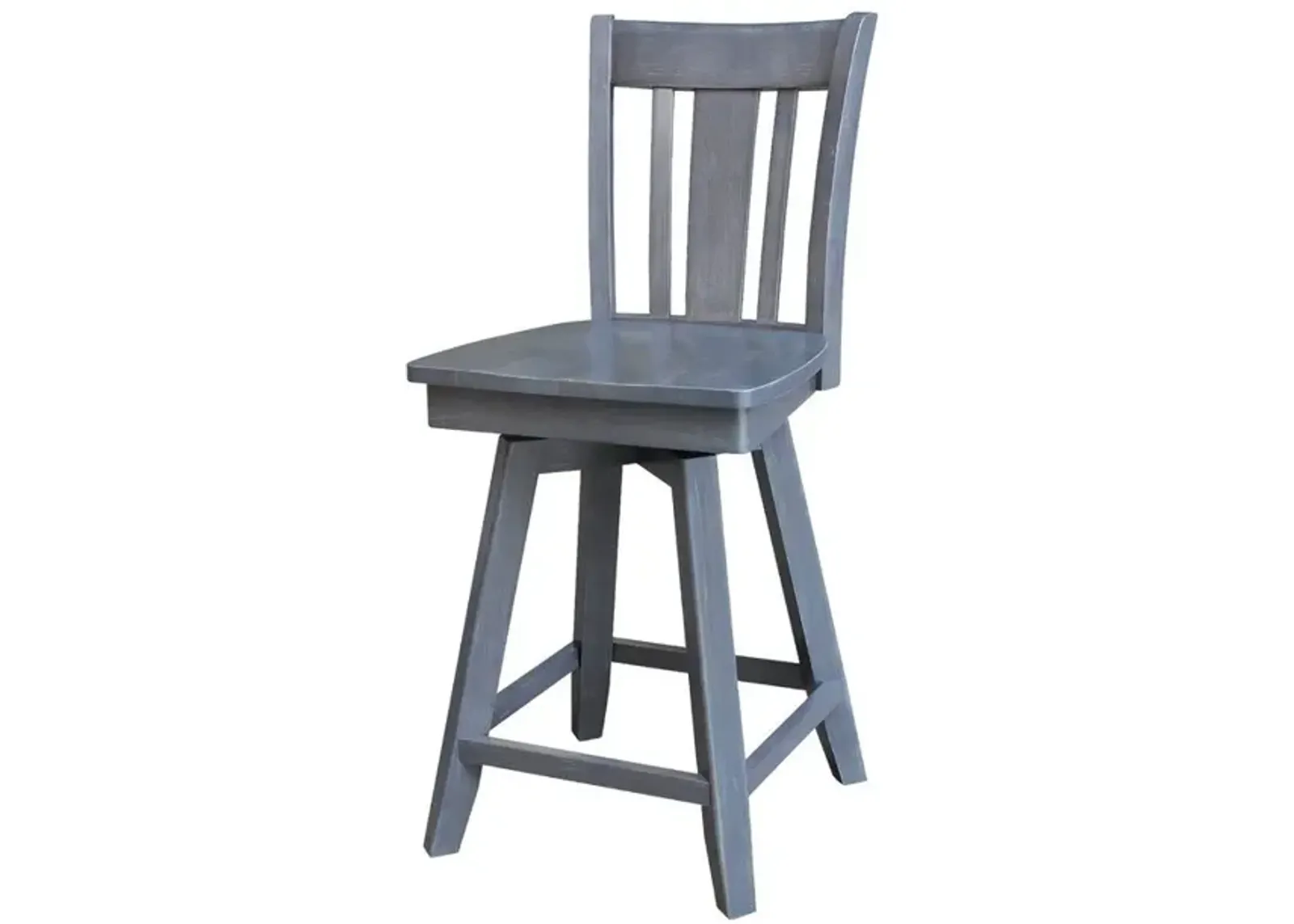 John Thomas Dining Essentials Hampton 24 Inch San Remo Heather Gray Wood Stool