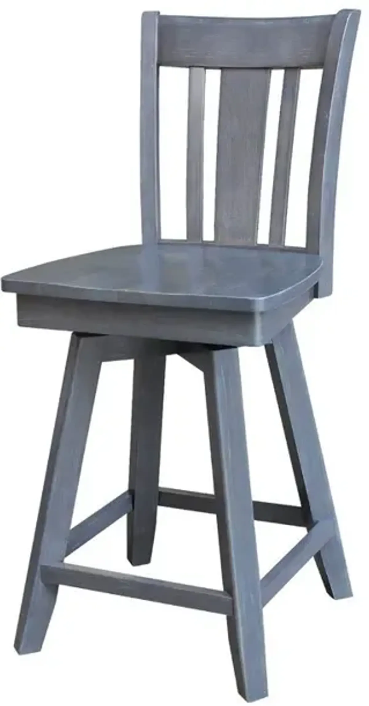 John Thomas Dining Essentials Hampton 24 Inch San Remo Heather Gray Wood Stool