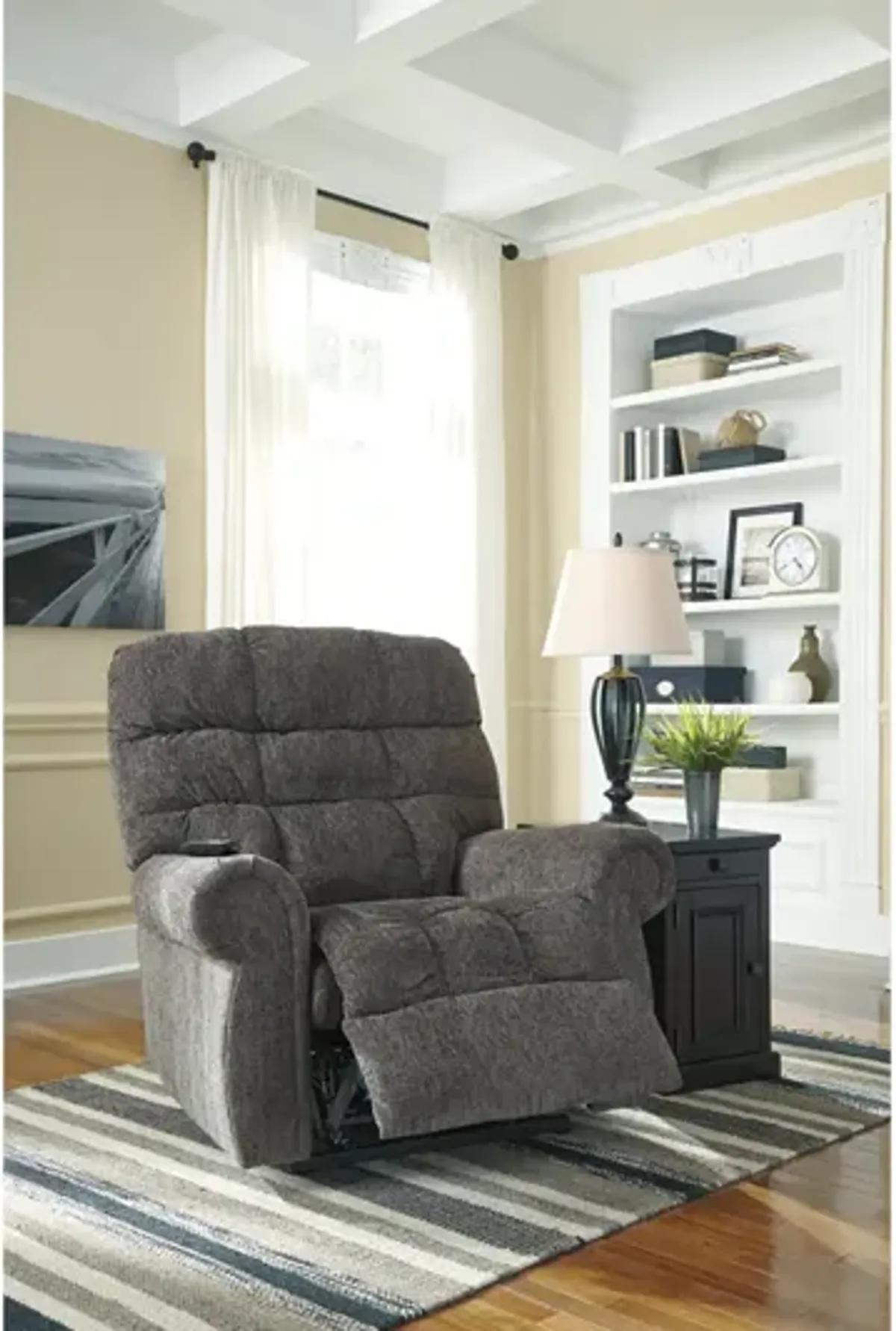 Ashley Ernestine Slate Power Lift Recliner