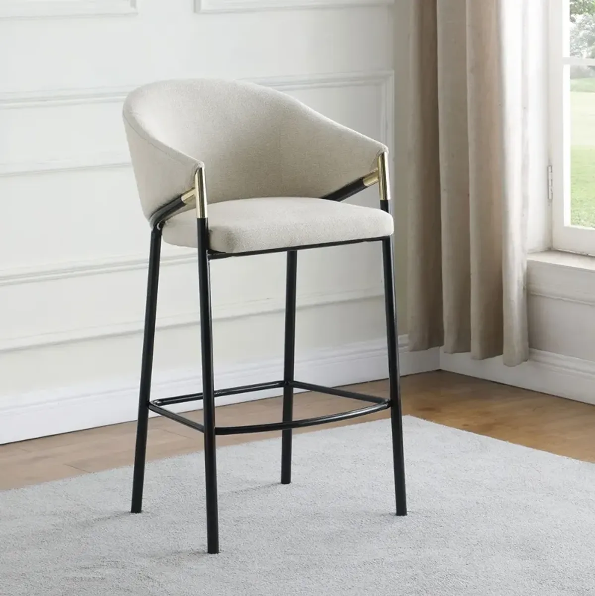 Coaster Chadwick Fabric Upholstered Bar Chair Beige