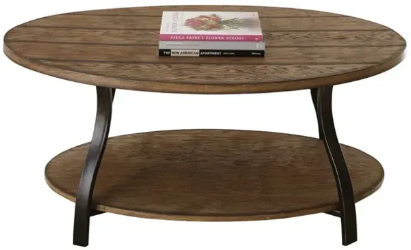 Steve Silver Denise Oval Cocktail Table In Oak Finish