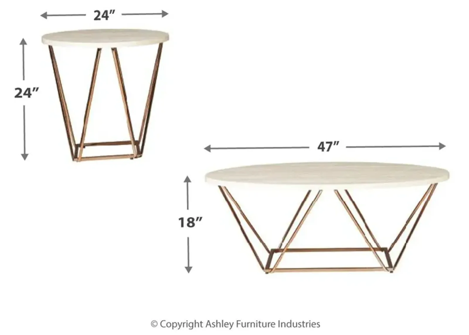 Ashley Tarica 3-Piece Two-Tone Occasional Table Set