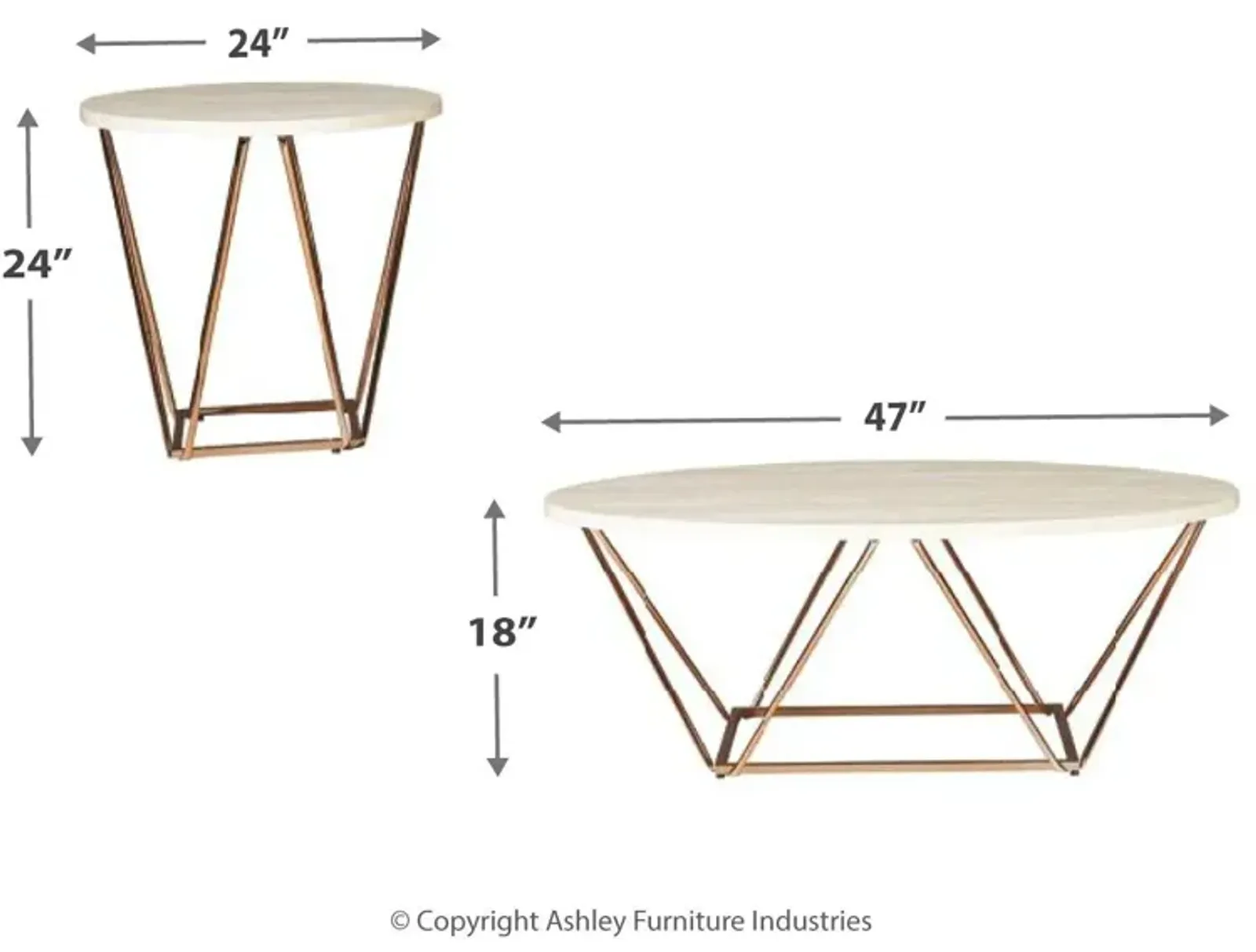 Ashley Tarica 3-Piece Two-Tone Occasional Table Set