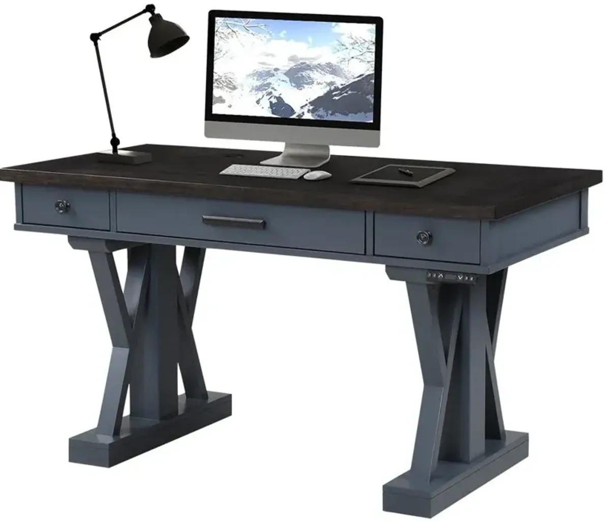 Parker House Americana Modern Collection 56 Inch Power Lift Desk Denim Color