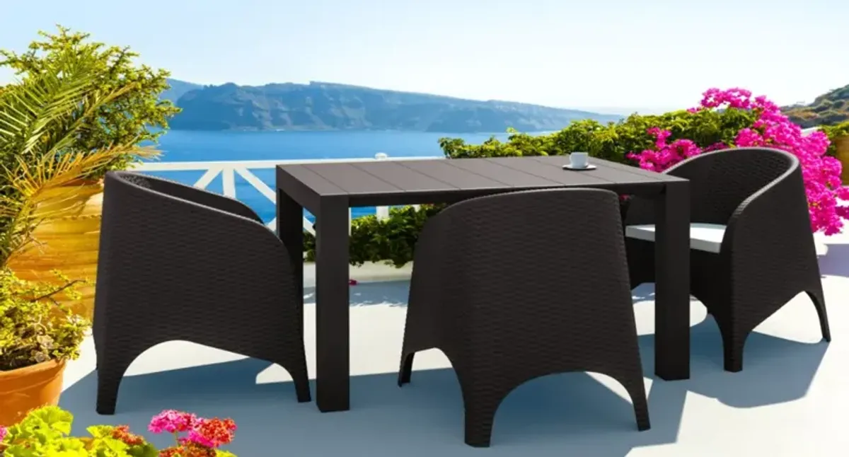 Compamia Vegas Extendable Indoor- Outdoor Rectangular Dining Table in Wicker Brown