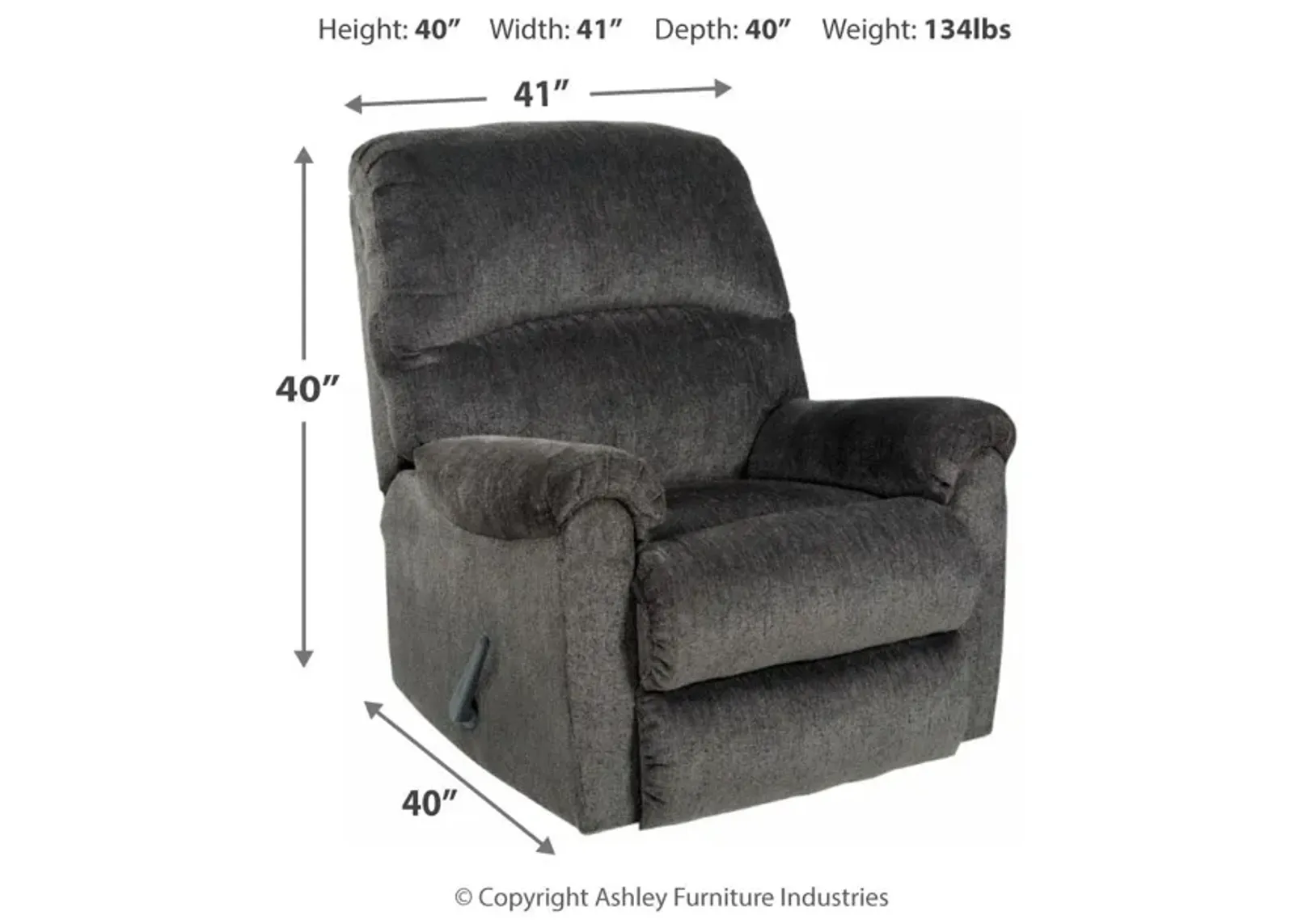 Ashley Ballinasloe Smoke Rocker Recliner