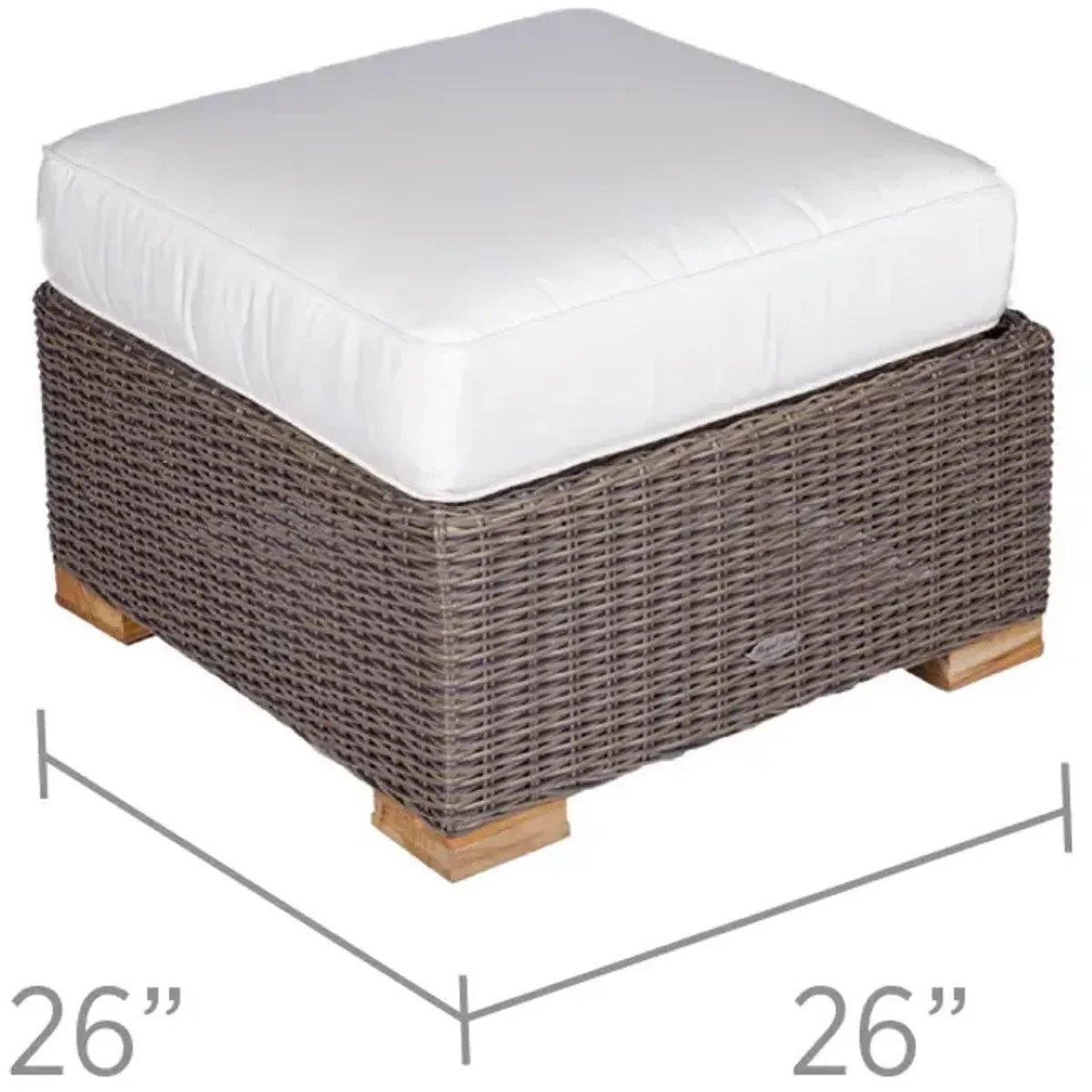 Royal Teak Sanibel Outdoor White Ottoman