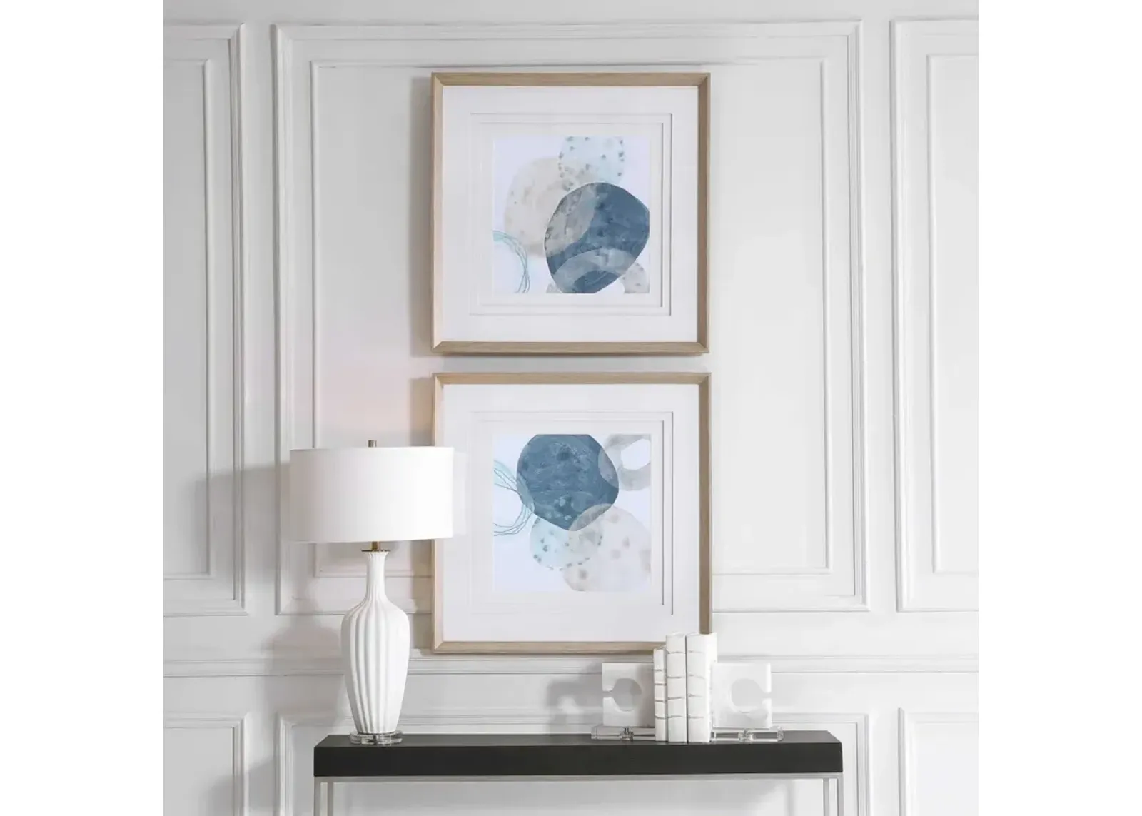 Uttermost Circlet 2-Piece Classic Blue Modern Prints Wall Art