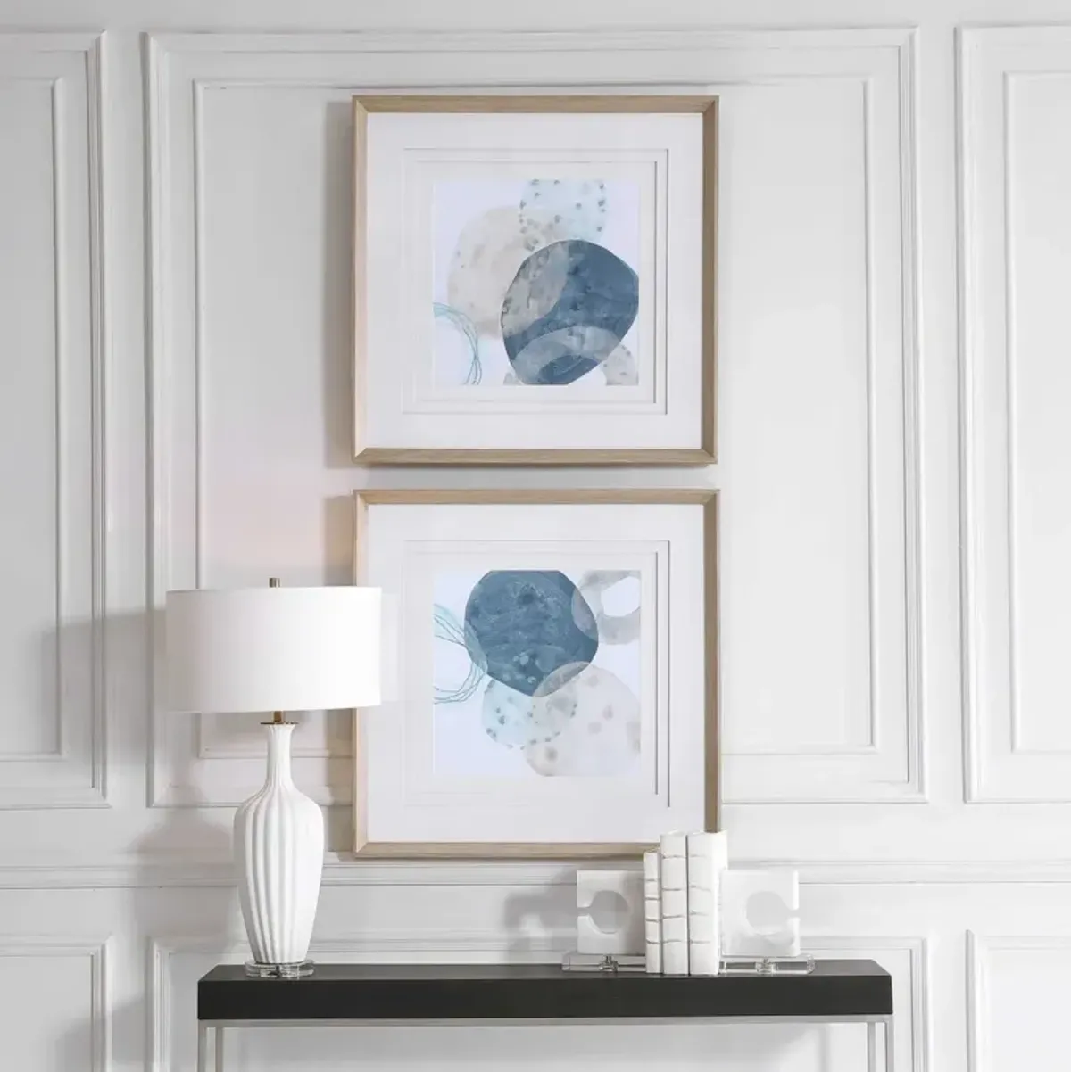 Uttermost Circlet 2-Piece Classic Blue Modern Prints Wall Art