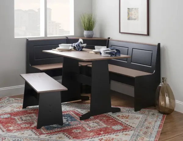 Linon Ardmore Nook Black & Pecan