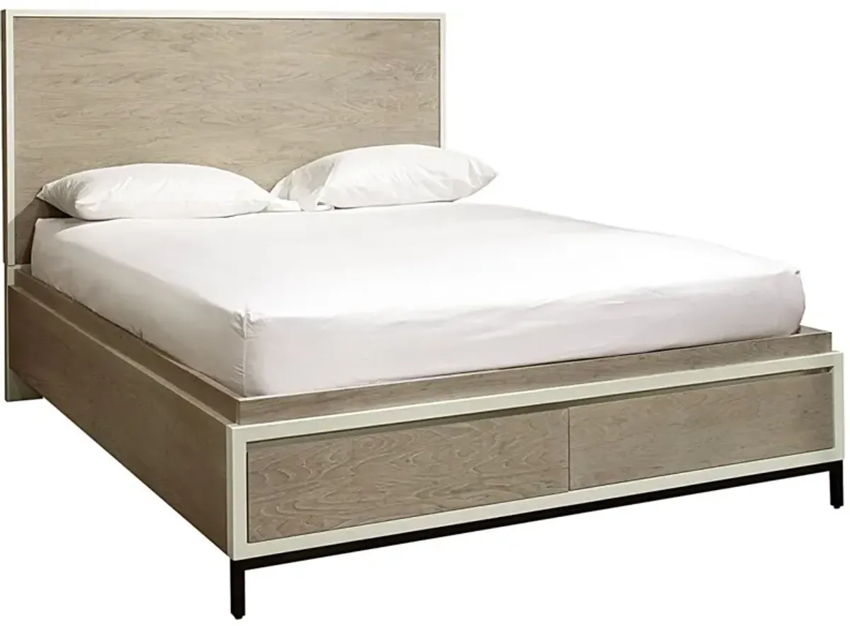 Universal Curated Spencer Gray/Parchment Queen Storage Bed