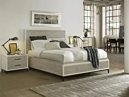 CURATED SPENCER GRAY/PARCHMENT QUEEN STORAGE BED