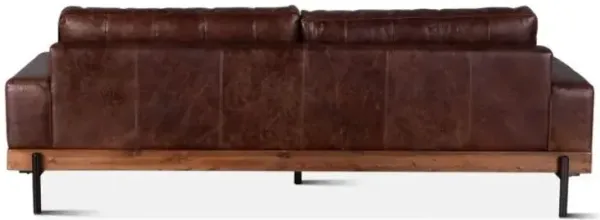 Home Trends Design Portofino Leather Sofa in Geisha Brown