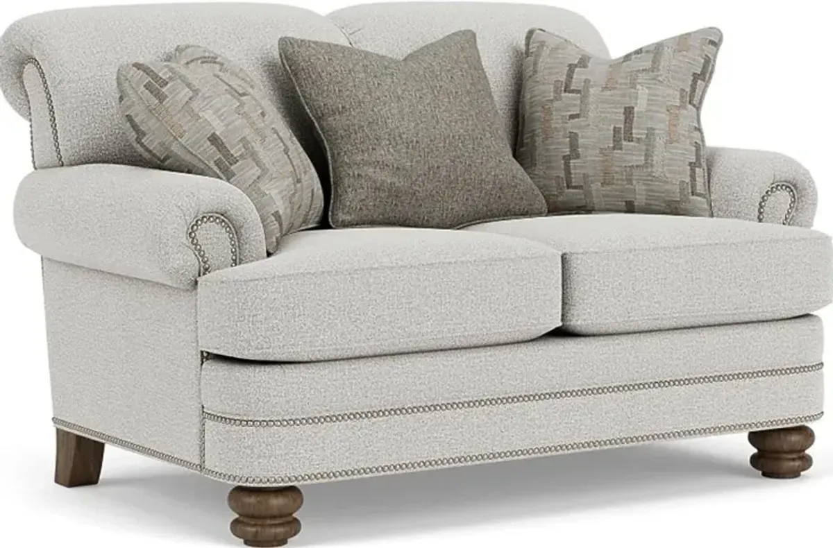 Flexsteel Bay Bridge Silver Fabric Glacier Loveseat