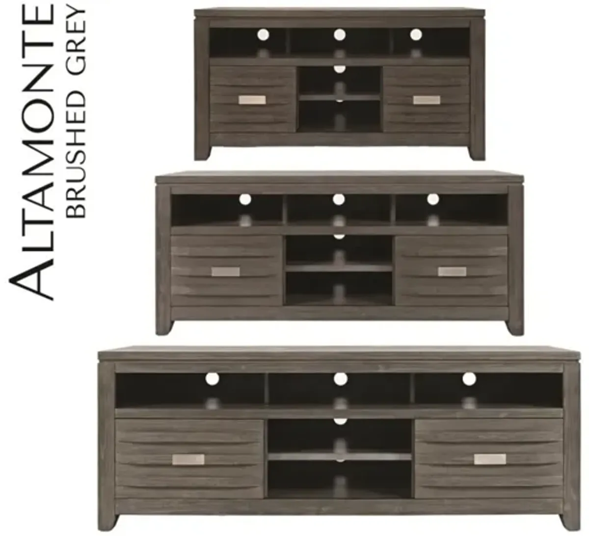 Jofran Altamonte 50 Inch Brushed Grey Media Entertainment TV Stand