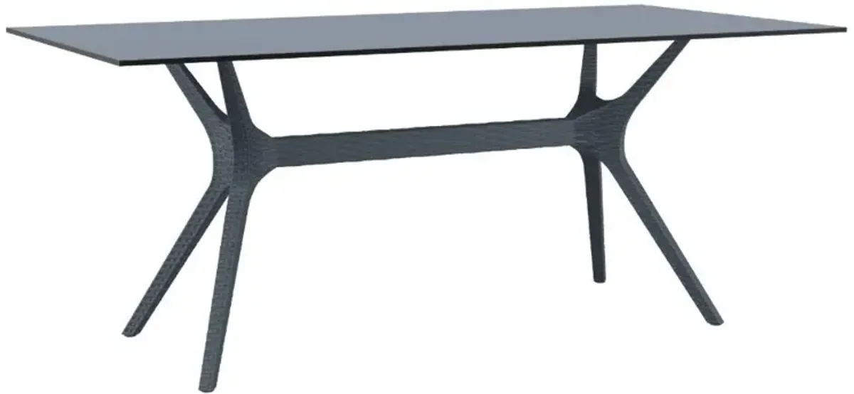 Compamia 71 Inch Ibiza Rectangle Outdoor Dining Table Dark Gray
