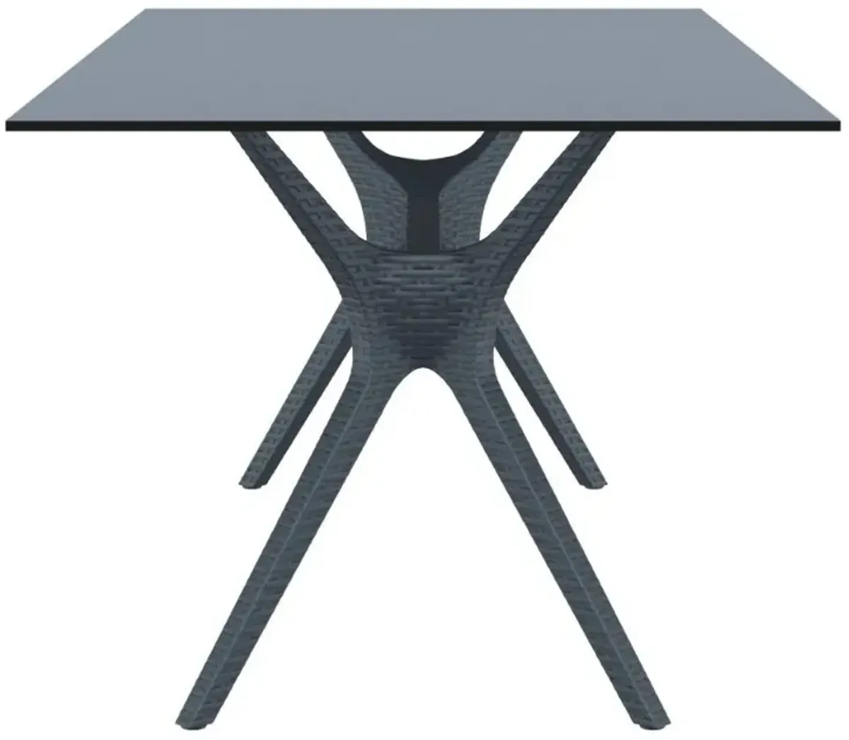 Compamia 71 Inch Ibiza Rectangle Outdoor Dining Table Dark Gray