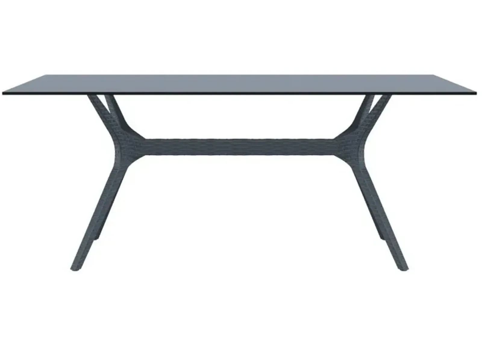 Compamia 71 Inch Ibiza Rectangle Outdoor Dining Table Dark Gray