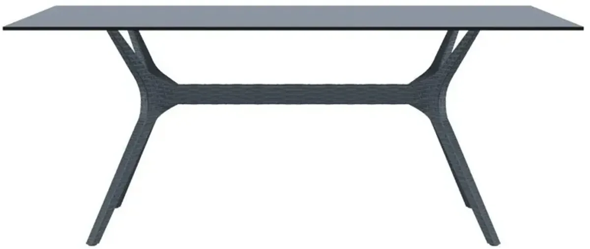 Compamia 71 Inch Ibiza Rectangle Outdoor Dining Table Dark Gray