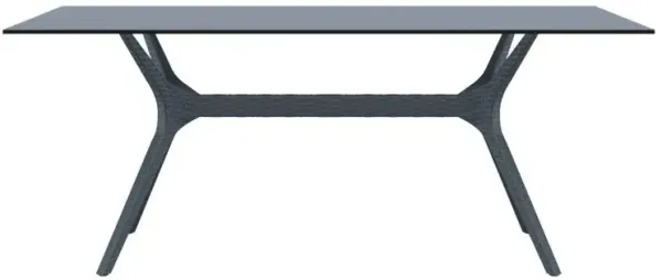 Compamia 71 Inch Ibiza Rectangle Outdoor Dining Table Dark Gray