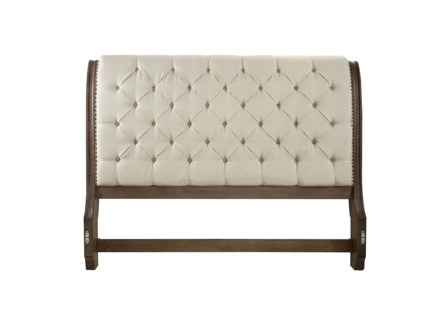 QUEEN UPHOLSTERED SLEIGH HEADBOARD - AMERICANA FARMHOUSE