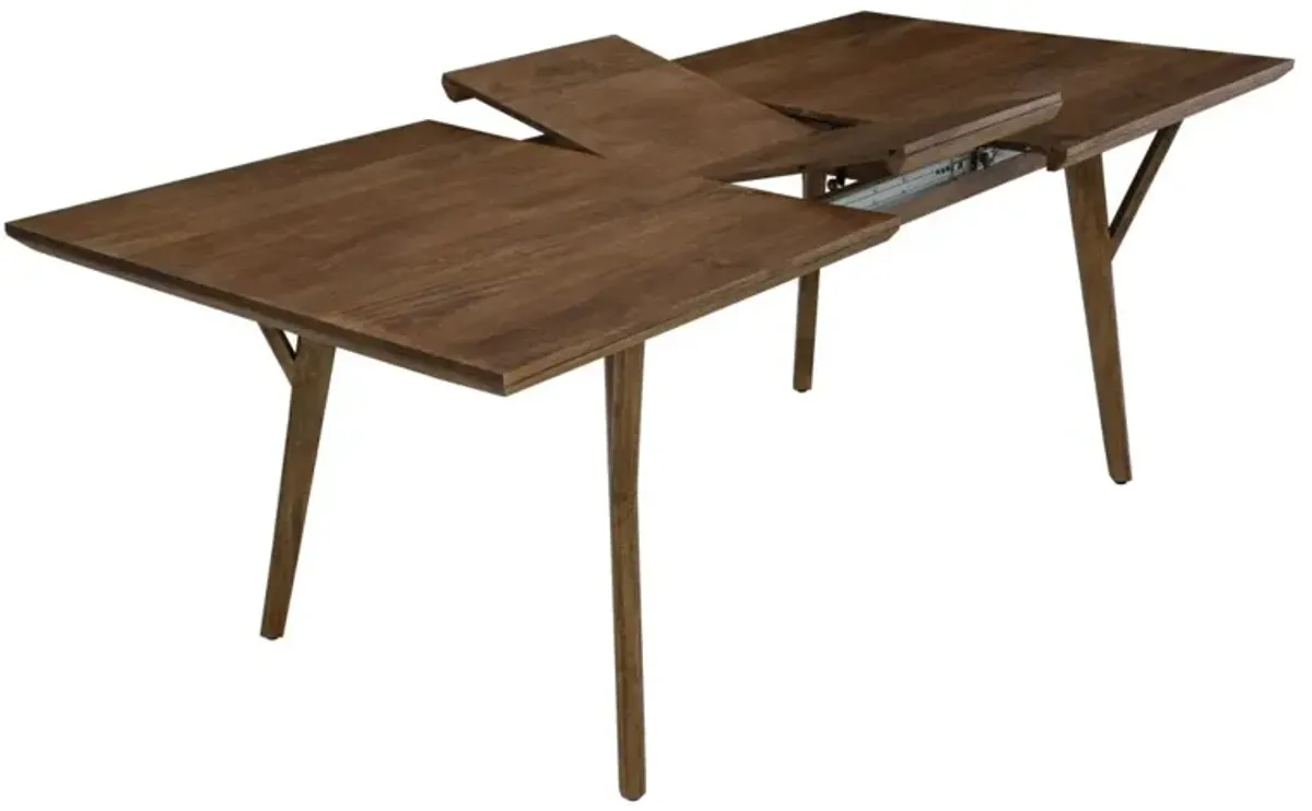 Martin Svensson Mid-Century Modern Solid Wood Warm Cinnamon Extendable Dining Table with Butterfly Leaf