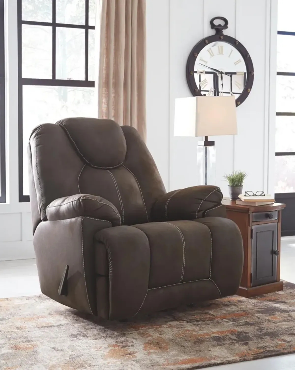 Ashley Warrior Fortress Coffee Rocker Recliner