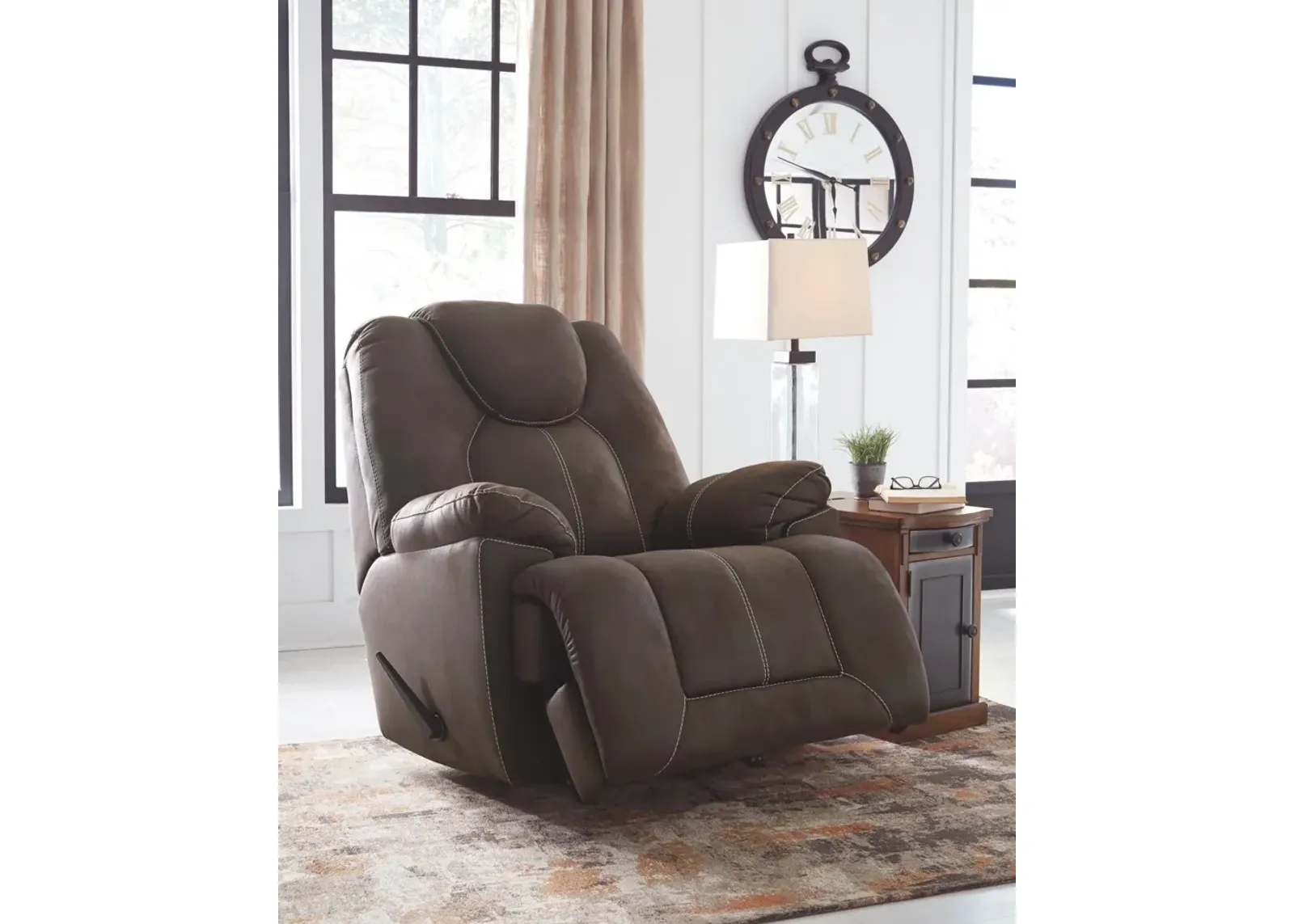 Ashley Warrior Fortress Coffee Rocker Recliner