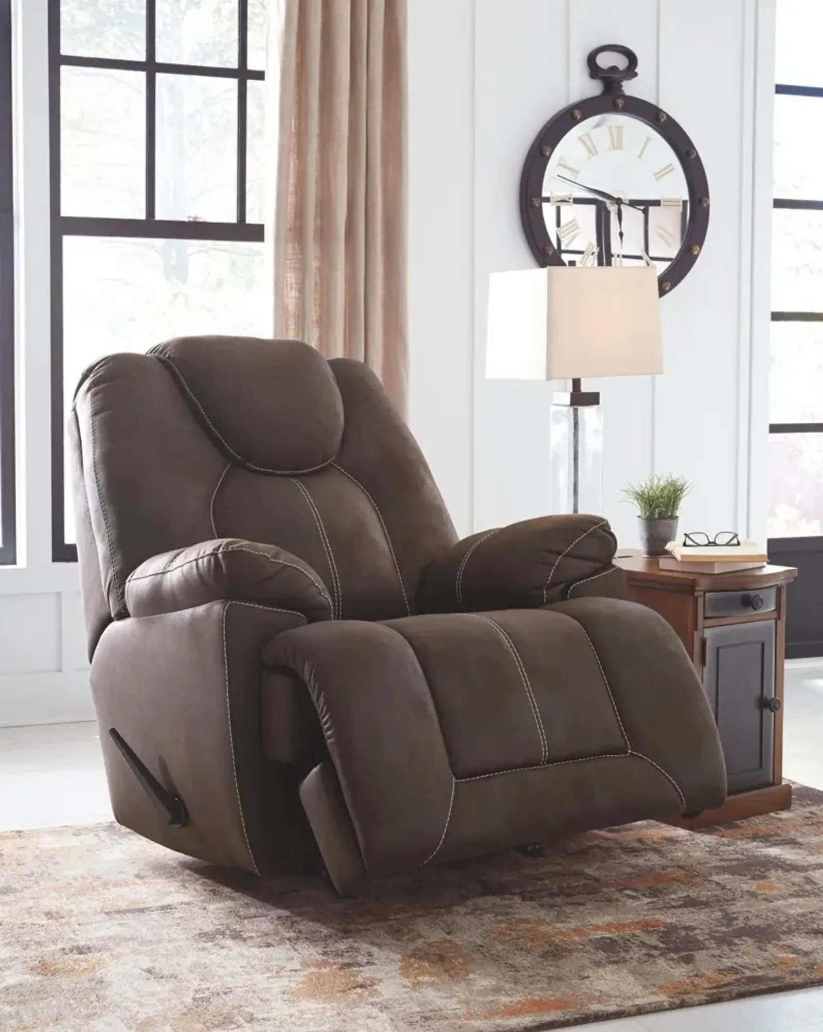 Ashley Warrior Fortress Coffee Rocker Recliner