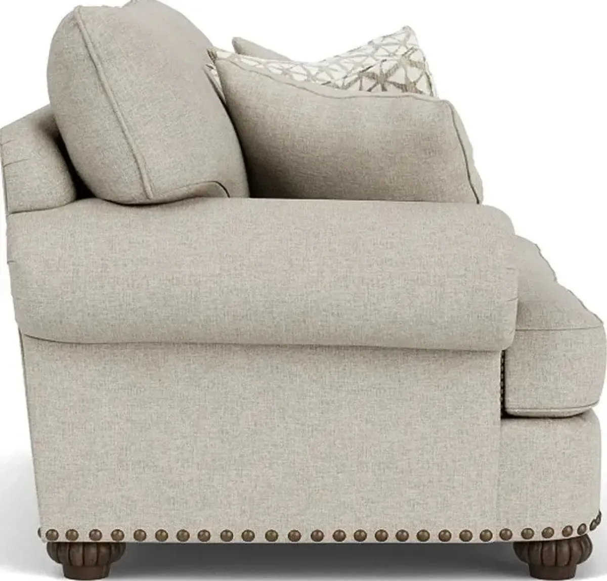 Flexsteel Patterson Silver Driftwood Loveseat with Nailhead Trim