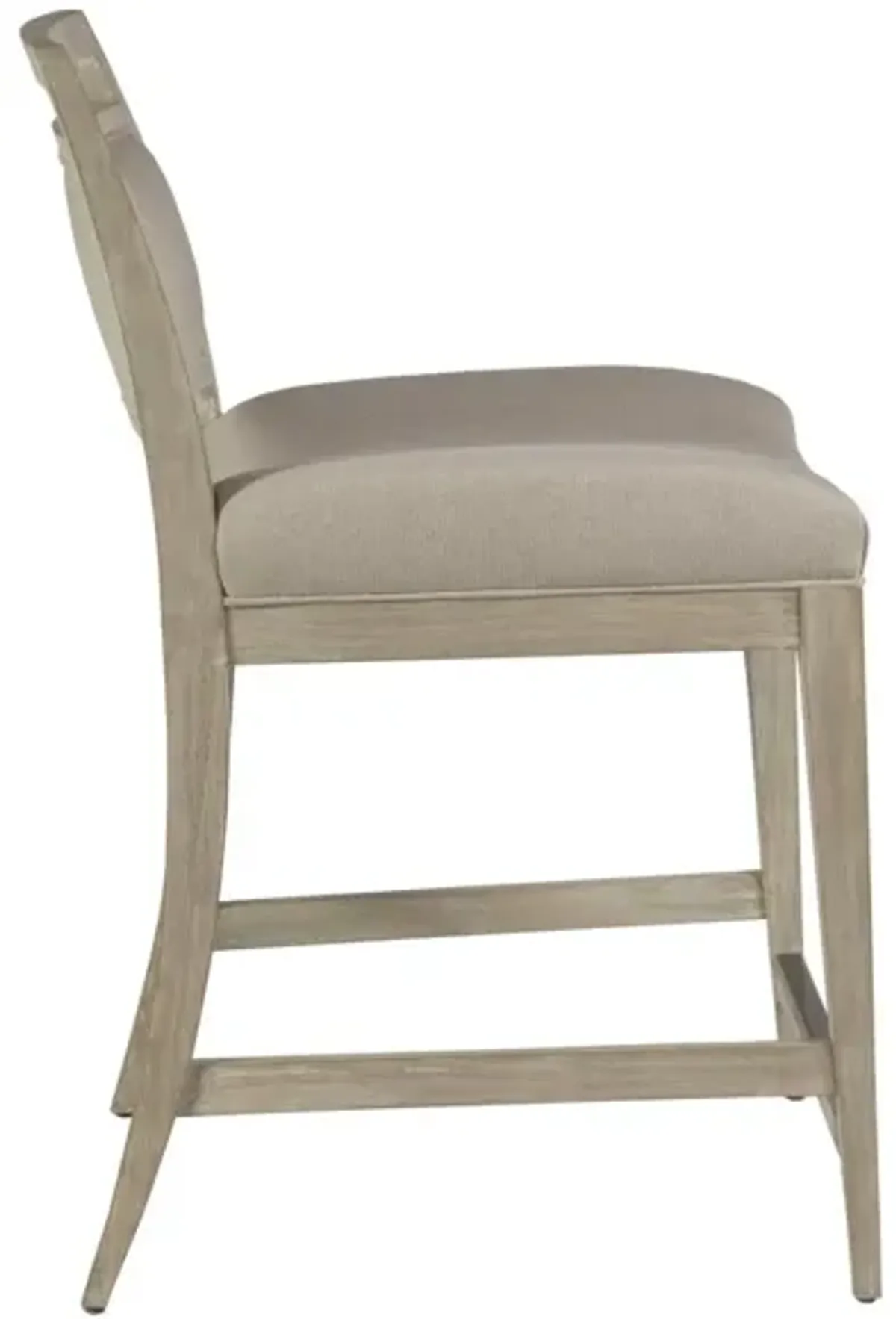 Nico 24.5 Inch Upholstered Wood Counter Stool White-Washed/Beige - Cohesion Program