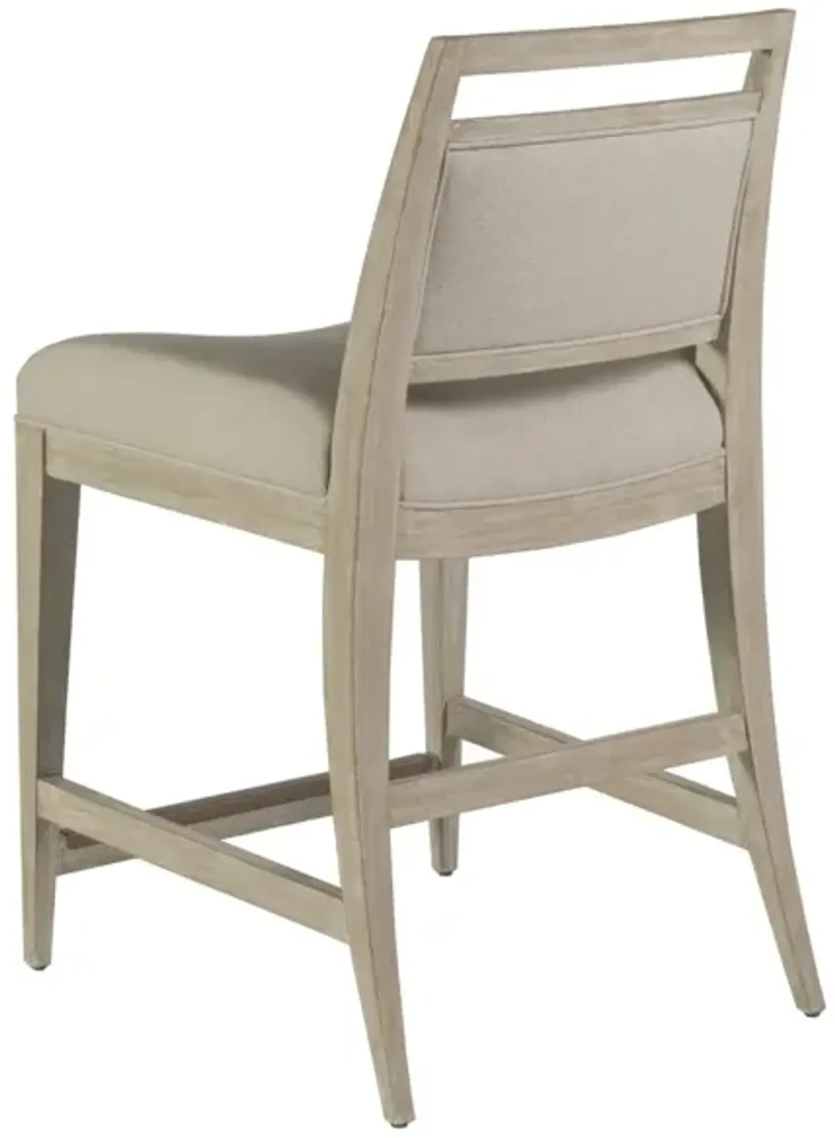 Nico 24.5 Inch Upholstered Wood Counter Stool White-Washed/Beige - Cohesion Program