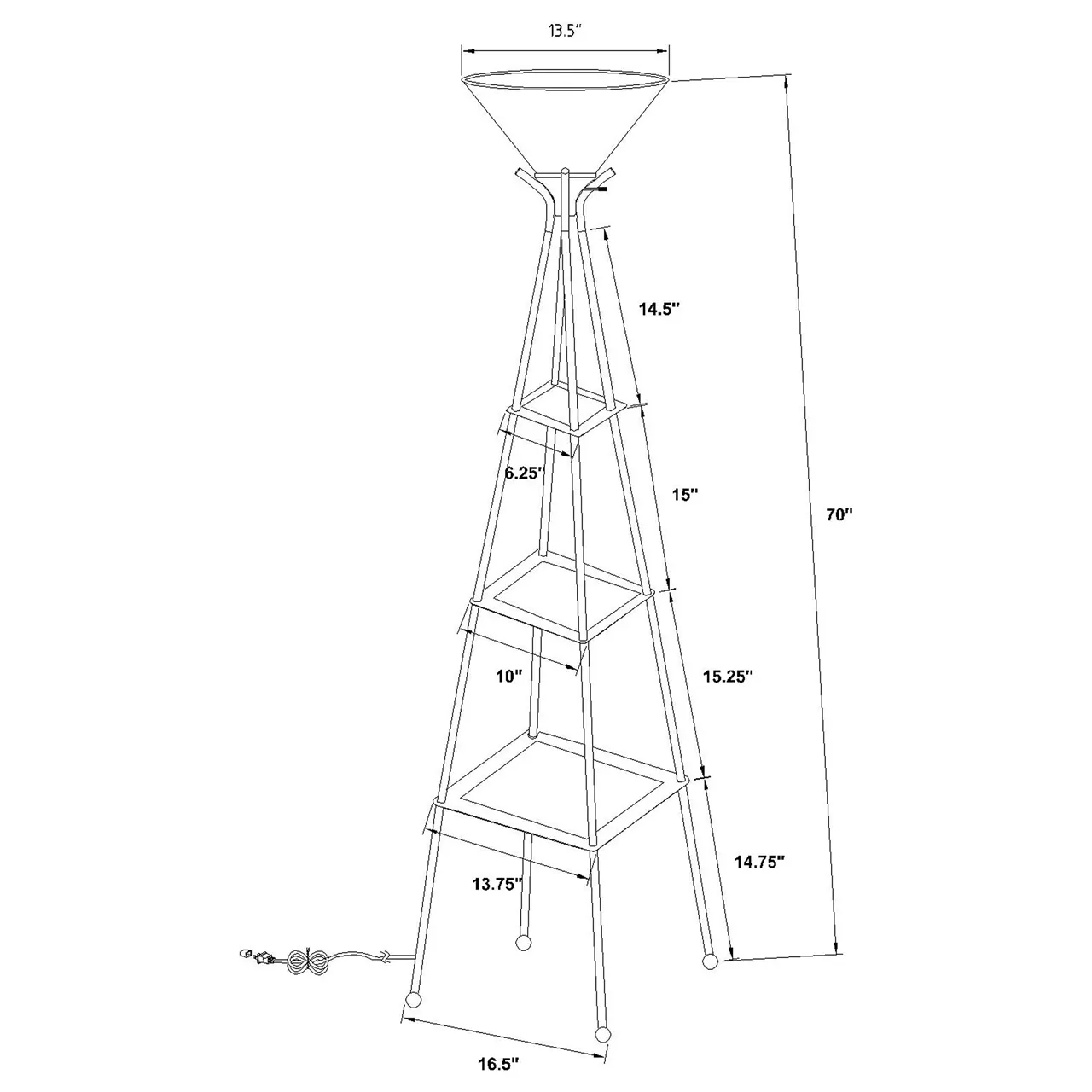 FLOOR LAMP CHARCOAL/BLACK CHARCOAL BLACK