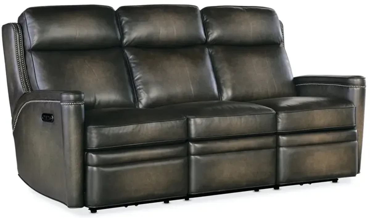 Hooker Furniture Hamilton Sarzana Castle Leather Power Sofa with Power Headrest