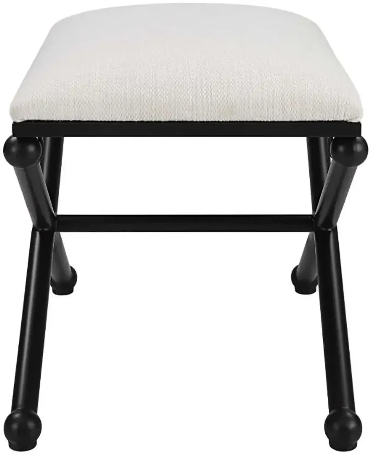 Uttermost Andrews Satin Black/White Small Bench