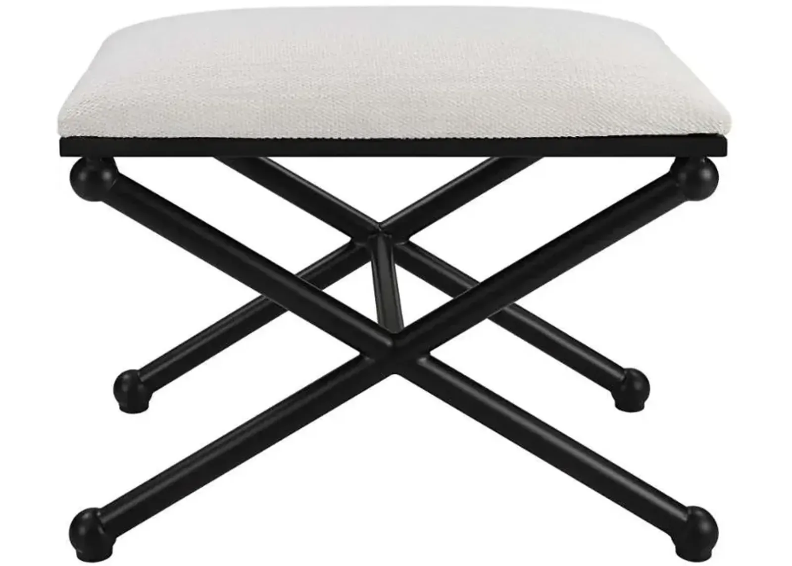 Uttermost Andrews Satin Black/White Small Bench