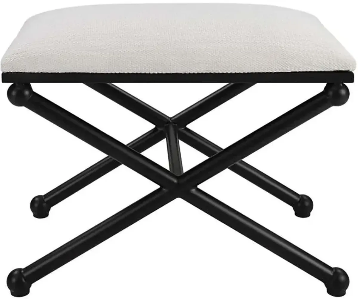 Uttermost Andrews Satin Black/White Small Bench